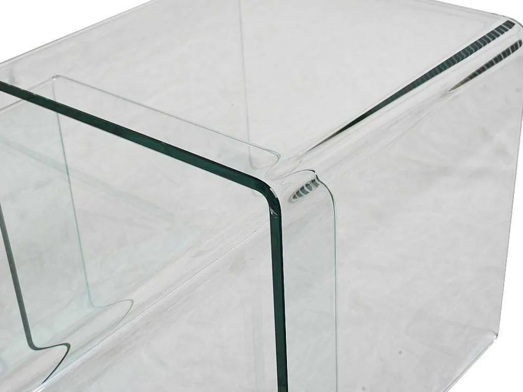 Set Van 3 Inschuifbare Bijzettafels Minka - Glas-Vente-unique Clearance