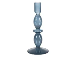 Set Van 2 Kandelaars - D9 X H21 Cm En D9 X H18,5 Cm - Glas - Blauw - Kandie-OZAIA Clearance