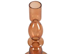 Set Van 2 Kandelaars - H21 En 18,5 Cm - Glas - Oranje - Kandie-OZAIA