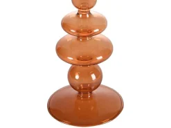 Set Van 2 Kandelaars - H21 En 18,5 Cm - Glas - Oranje - Kandie-OZAIA