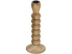 Set Van 2 Kandelaars Van Mangohout - H23 Cm - Naturel - Fainin-OZAIA New