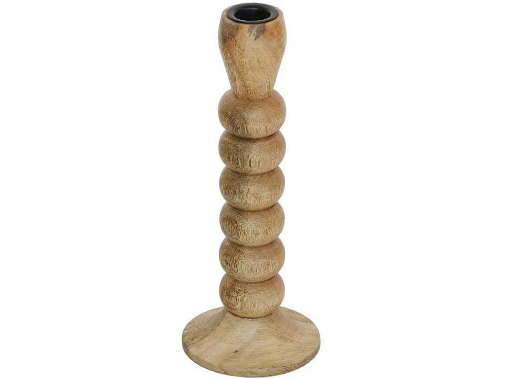 Set Van 2 Kandelaars Van Mangohout - H23 Cm - Naturel - Fainin-OZAIA New