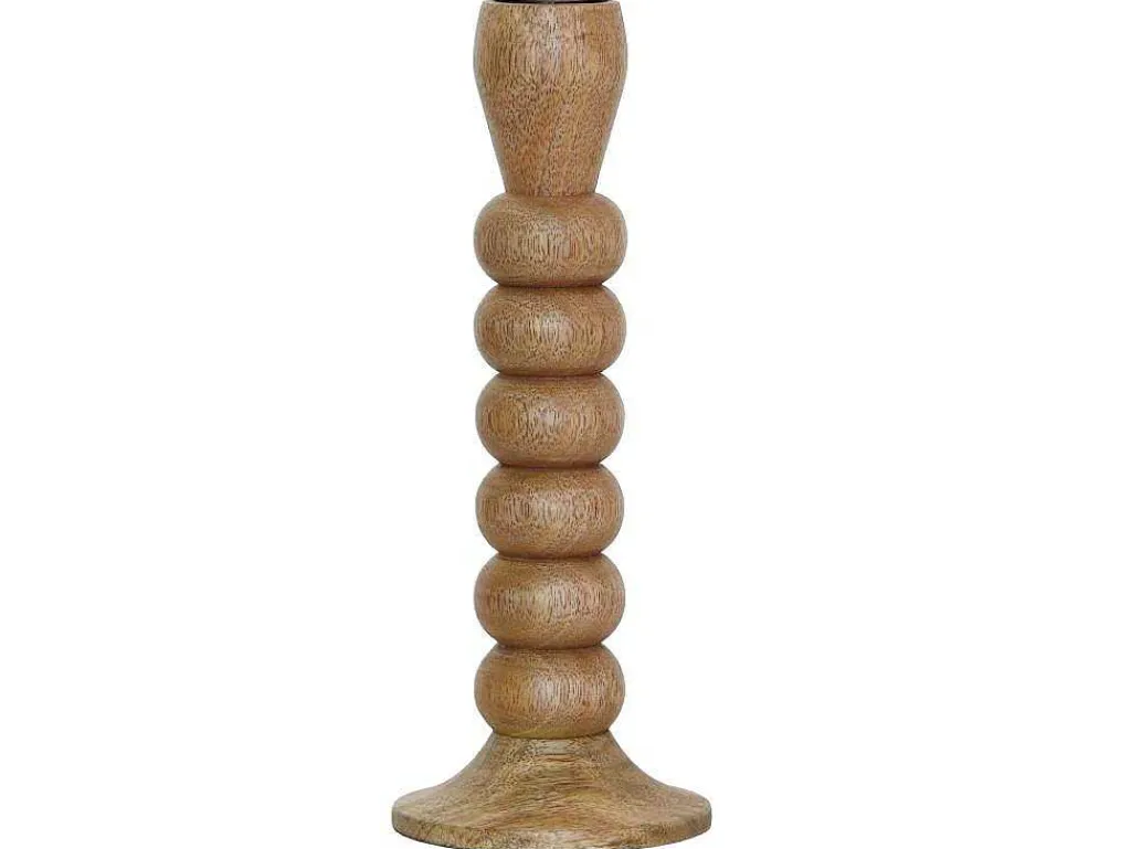 Set Van 2 Kandelaars Van Mangohout - H23 Cm - Naturel - Fainin-OZAIA New