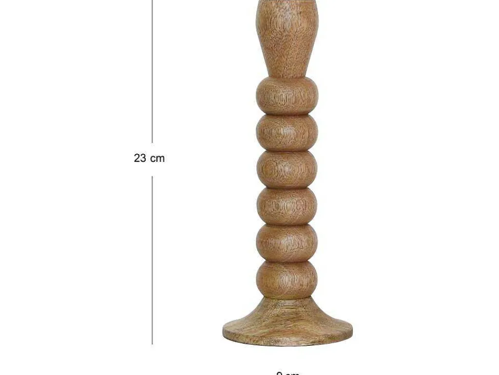 Set Van 2 Kandelaars Van Mangohout - H23 Cm - Naturel - Fainin-OZAIA New