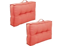 Set Van 2 Katoenen Paletkussens - 40 X 60 X 12 Cm - Koraal - Baila-OZAIA Discount