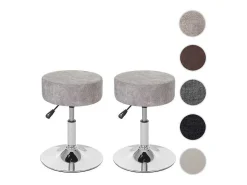 Set Van 2 Krukken Mcw-C22, Imitatie Suede, Vintage Grijs-Vente-unique Best