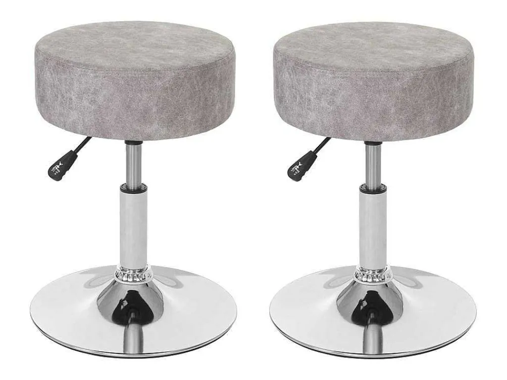 Set Van 2 Krukken Mcw-C22, Imitatie Suede, Vintage Grijs-Vente-unique Best