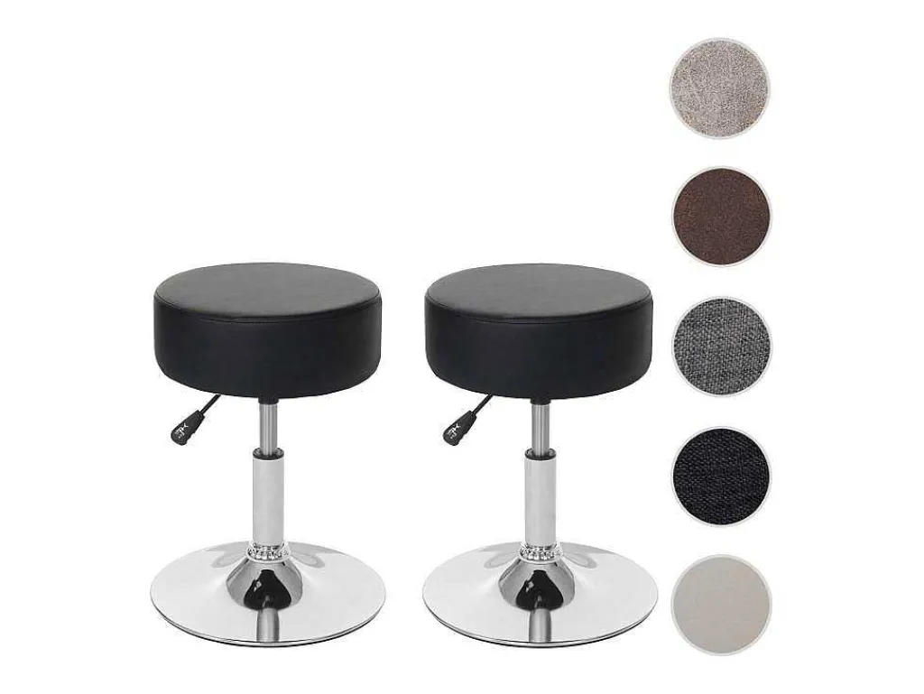 Set Van 2 Krukken Mcw-C22, Kunstleer, Zwart-Vente-unique Clearance