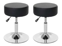 Set Van 2 Krukken Mcw-C22, Kunstleer, Zwart-Vente-unique Clearance