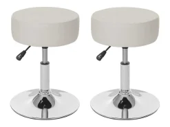 Set Van 2 Krukken Mcw-C22, Kunstleer, Creme-Vente-unique Sale