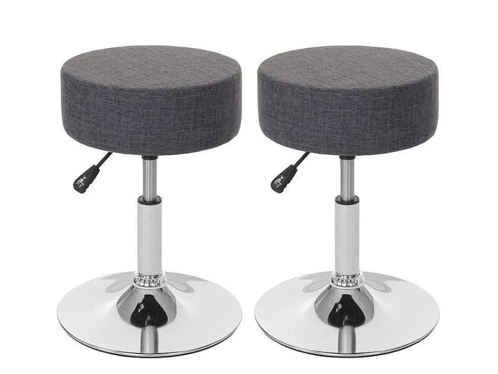 Set Van 2 Krukken Mcw-C22, Textiel, Grijs-Vente-unique Outlet
