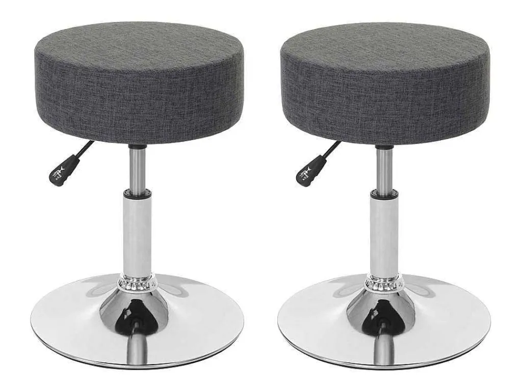 Set Van 2 Krukken Mcw-C22, Textiel, Grijs-Vente-unique Outlet