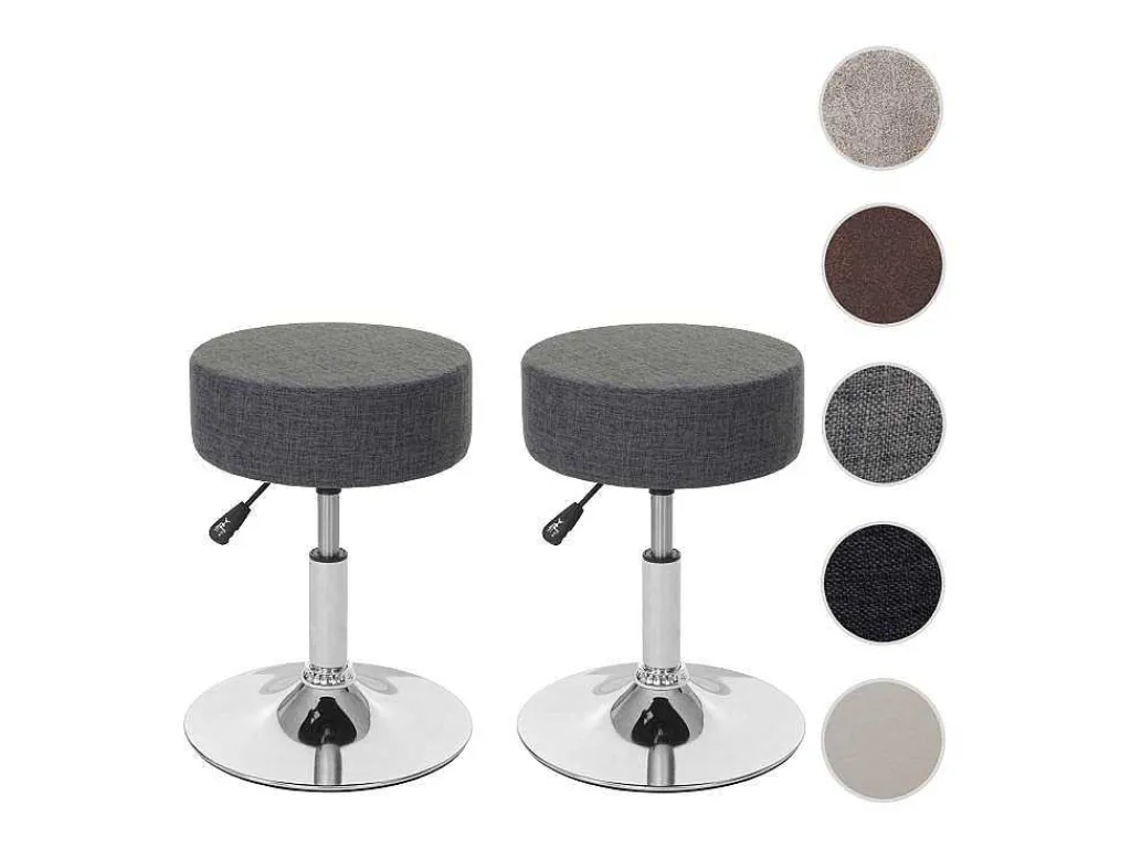 Set Van 2 Krukken Mcw-C22, Textiel, Grijs-Vente-unique Outlet
