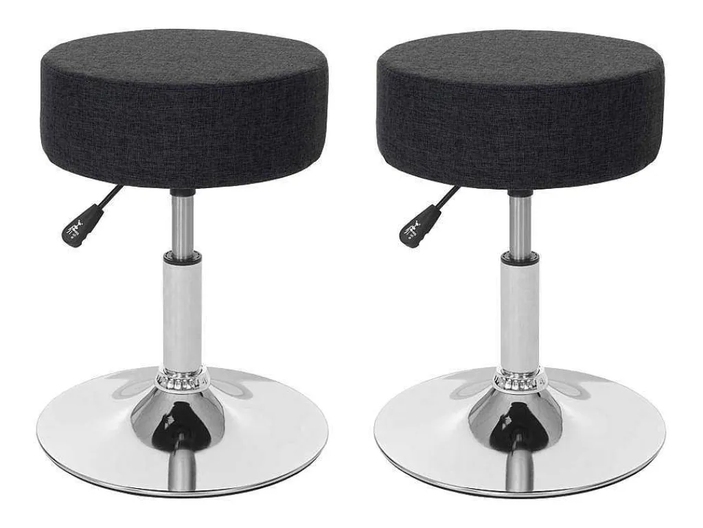Set Van 2 Krukken Mcw-C22, Textiel, Donkergrijs-Vente-unique New