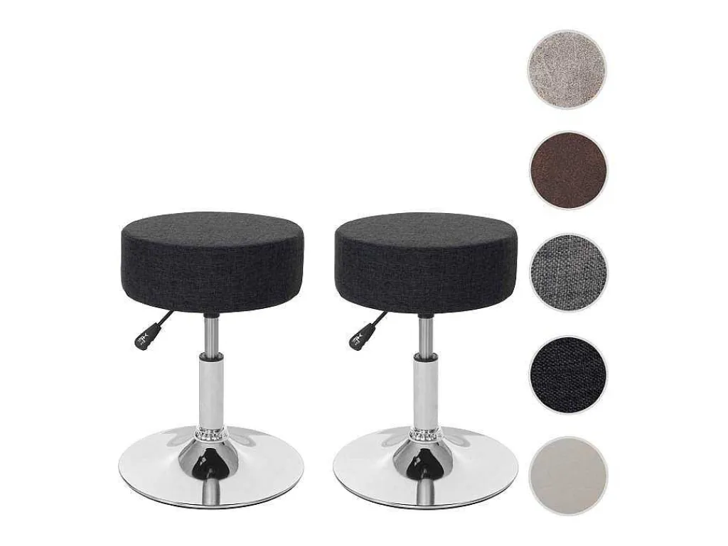 Set Van 2 Krukken Mcw-C22, Textiel, Donkergrijs-Vente-unique New