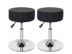 Set Van 2 Krukken Mcw-C22, Textiel, Donkergrijs-Vente-unique New