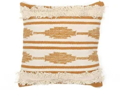 Set Van 2 Kussens Van Katoen Met Franjes Karius - 40 X 40 Cm - Geel En Beige-OZAIA Clearance