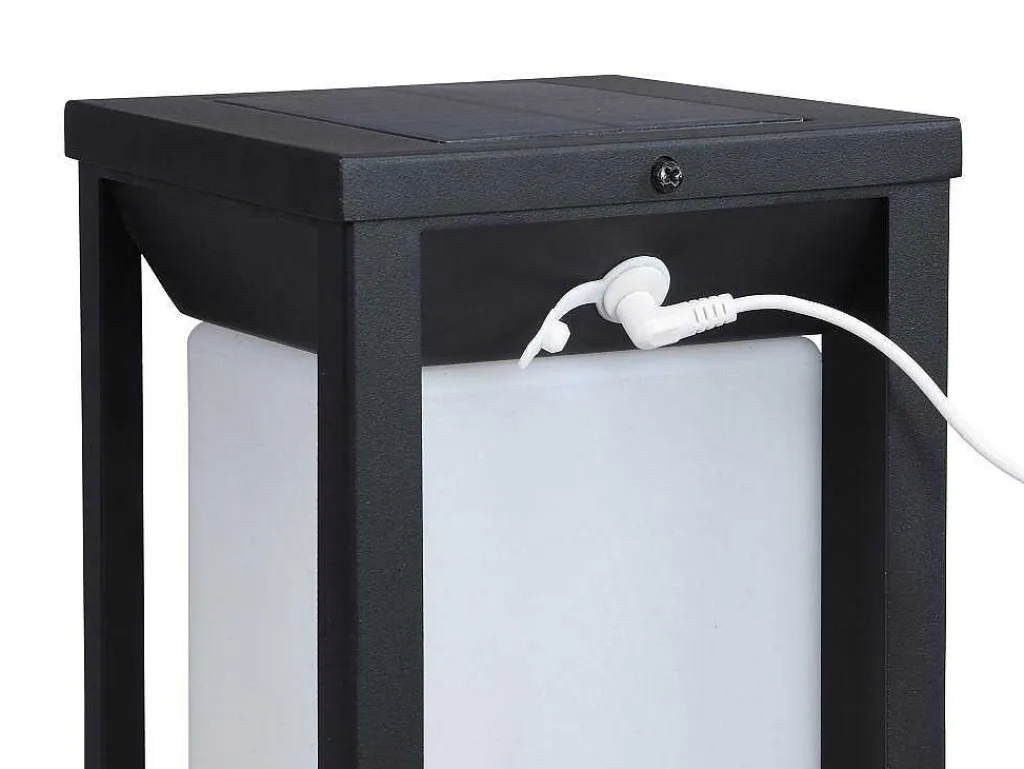 Set Van 2 Led-Buitenwandlampen Op Zonne-Energie - L. 15 X H. 30 Cm - Metaal - Zwart - Fozzano-SOLARGEO