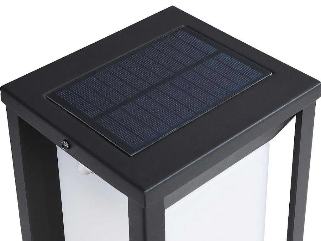 Set Van 2 Led-Buitenwandlampen Op Zonne-Energie - L. 15 X H. 30 Cm - Metaal - Zwart - Fozzano-SOLARGEO