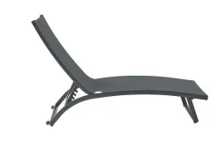 Set Van 2 Ligstoelen Met Verschillende Standen Van Aluminium En Textileen - Antraciet - Saranda Van-MYLIA New