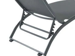 Set Van 2 Ligstoelen Met Verschillende Standen Van Aluminium En Textileen - Antraciet - Saranda Van-MYLIA New