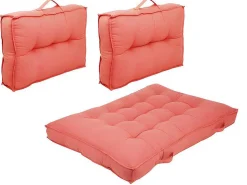 Set Van 1 Matras + 2 Katoenen Paletkussens - Koraal - Baila-OZAIA Discount