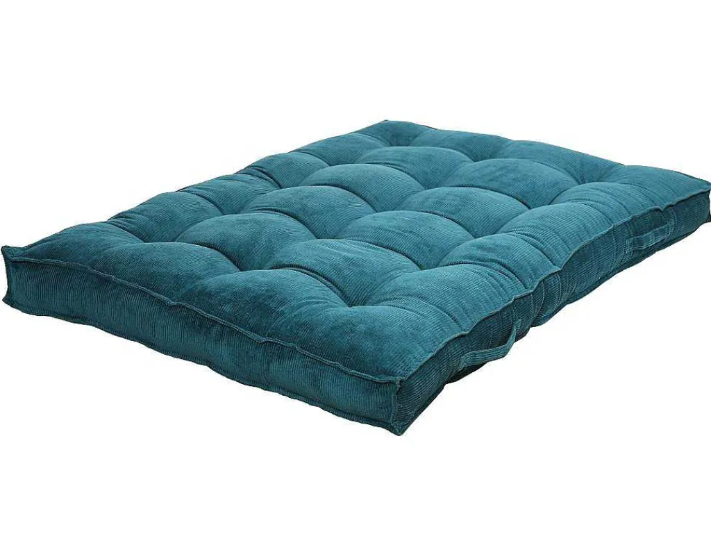 Set Van 1 Matras + 2 Palletkussens Van Ribfluweel - Blauw - Baila-OZAIA Clearance