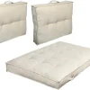 Set Van 1 Matras + 2 Palletkussens Van Ribfluweel - Beige - Baila-OZAIA New