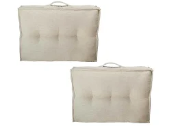Set Van 1 Matras + 2 Palletkussens Van Ribfluweel - Beige - Baila-OZAIA New
