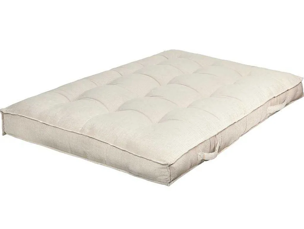 Set Van 1 Matras + 2 Palletkussens Van Ribfluweel - Beige - Baila-OZAIA New