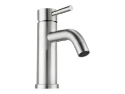 Set Van 2 Mechanische Mengkranen Met Ronde Vorm Van Roestvrij Staal - Geborsteld Nikkelkleurig - H17 Cm - Salavan-Shower & Design