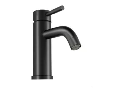 Set Van 2 Mechanische Mengkranen Met Ronde Vorm Van Geborsteld Roestvrij Staal - Mat Zwart - H17 Cm - Salavan-Shower & Design Clearance