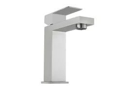 Set Van 2 Mechanische Mengkranen Met Vierkante Vorm Van Roestvrij Staal - Geborsteld Nikkelkleurig - H17,3 Cm - Canilas-Shower & Design Hot