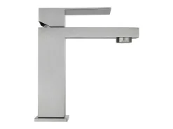 Set Van 2 Mechanische Mengkranen Met Vierkante Vorm Van Roestvrij Staal - Geborsteld Nikkelkleurig - H17,3 Cm - Canilas-Shower & Design Hot