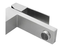 Set Van 2 Mechanische Mengkranen Met Vierkante Vorm Van Roestvrij Staal - Geborsteld Nikkelkleurig - H17,3 Cm - Canilas-Shower & Design Hot