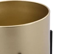 Set Van 2 Metalen Bloempotten - D25 X H39 En D23 X H35,5 - Goud En Zwart - Edmee-OZAIA Best