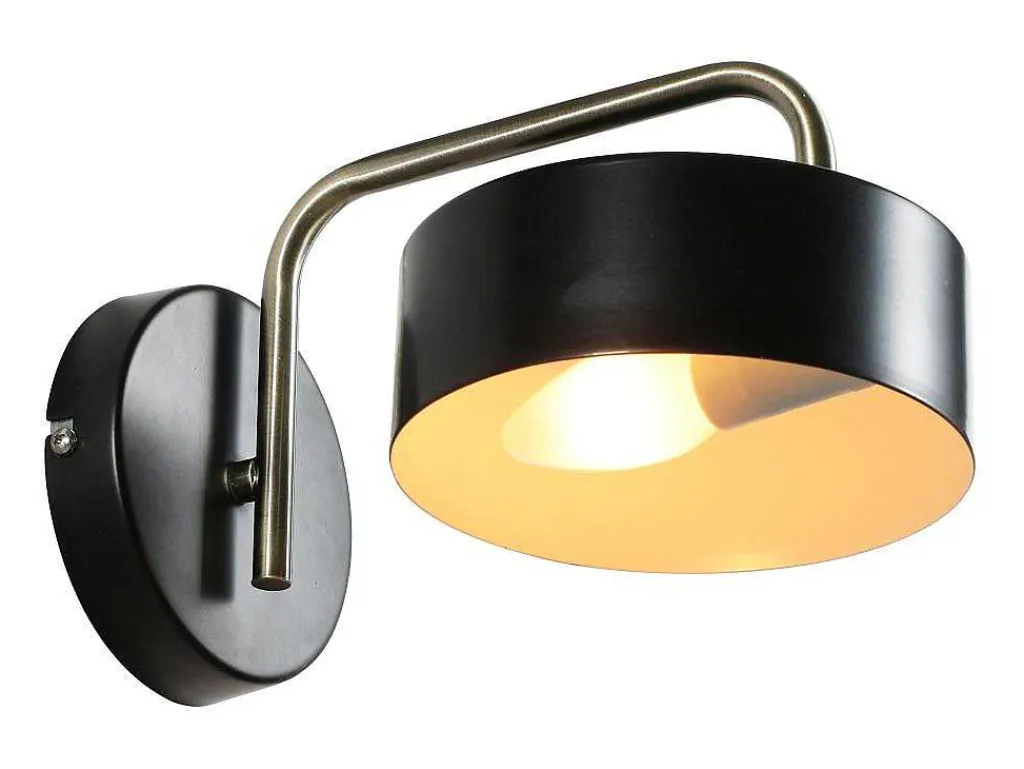 Set Van 2 Metalen Wandlampen In Vintage Stijl - L24 X H14,5 Cm - Zwart En Goudkleurig - Otilie-OZAIA Online