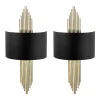 Set Van 2 Metalen Wandlampen In Art-Decostijl - L22 X H75 Cm - Zwart En Goudkleurig - Sangarius-OZAIA Discount