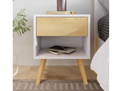 Set Van 2 Nachtkastjes - 1 Lade En 1 Nis - Wit-ModernLuxe New