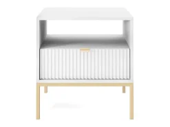 Set Van 2 Nachtkastjes Met 1 Lade En 1 Nis - Wit En Goudkleurig - Liouba Van-PASCAL MORABITO Online