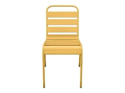 Set Van 2 Opstapelbare Tuinstoelen Van Metaal - Mosterdgeel - Mirmande Van-MYLIA Hot