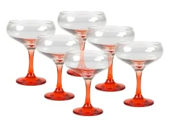 Set Van 6 Oranje Cocktailglazen Op Voet 32 Cl - D. 6.5 X H. 20 Cm - Coraly-OZAIA Outlet