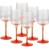 Set Van 6 Oranje Wijnglazen Op Voet 27 Cl - D. 9,5 X H.13Cm - Coraly-OZAIA Best