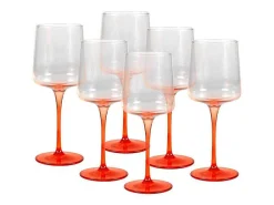 Set Van 6 Oranje Wijnglazen Op Voet 27 Cl - D. 9,5 X H.13Cm - Coraly-OZAIA Best