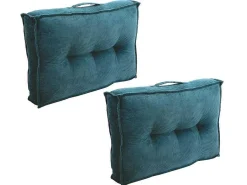 Set Van 2 Palletkussens Van Ribfluweel - L60 X D40 Cm - Blauw - Baila-OZAIA