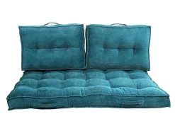 Set Van 2 Palletkussens Van Ribfluweel - L60 X D40 Cm - Blauw - Baila-OZAIA