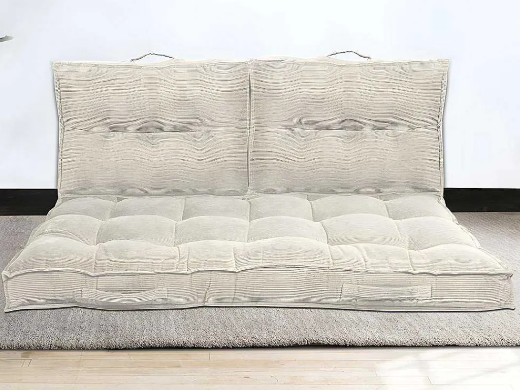 Set Van 2 Palletkussens Van Ribfluweel - L60 X D40 Cm - Beige - Baila-OZAIA Discount