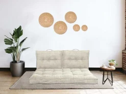 Set Van 2 Palletkussens Van Ribfluweel - L60 X D40 Cm - Beige - Baila-OZAIA Discount