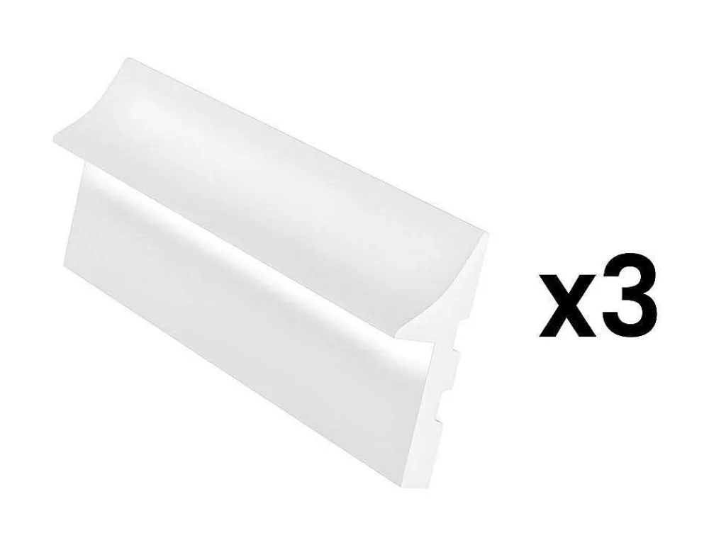 Set Van 3 Plinten Van Polystyreen L290 X H15 Cm Wit - Radeno-Vente-unique