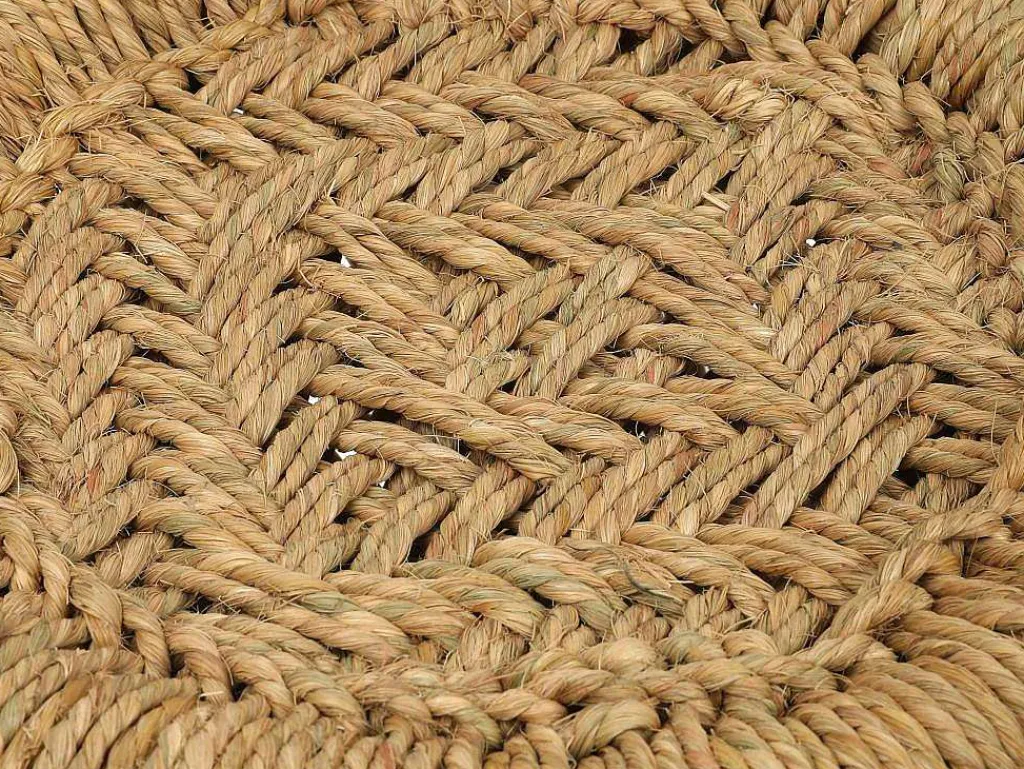 Set Van 2 Ronde Poefs Van Licht Naturelkleurig Rotan Mirtaka-Vente-unique Hot
